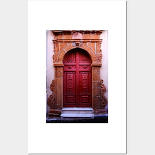 A Red Door in Calascibetta, Sicily 2012 Posters and Art